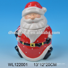 Ceramic container seal with Santa Claus design